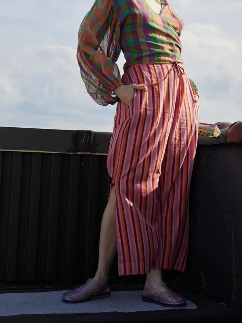 NWT | Rujuta Sheth Stevie Pant - Taxi Stripe